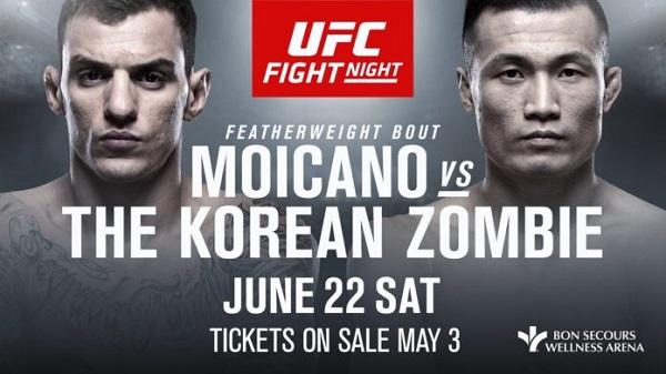 Watch UFC Fight Night 154 Moicano vs The Korean Zombie 6/22/19 Online 22nd June 2019 Full Show Free