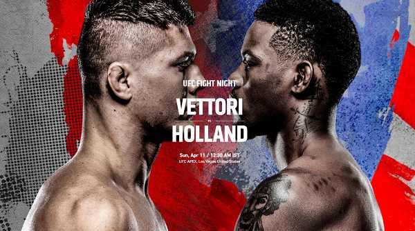 Watch UFC FightNight on ABC 2 : Vettori vs. Holland 4/10/21 April 10th 2021 Online Full Show Free