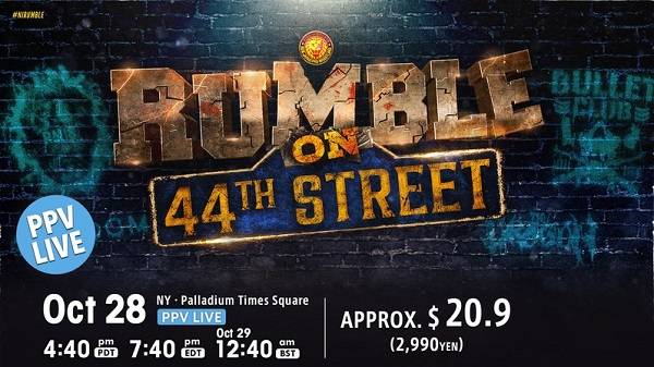 Watch NJPW Rumble on 44th Street Live 2022 10/28/22 October 28th 2022 Online Full Show Free