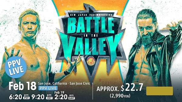 Watch NJPW Battle In The Valley 2023 2/18/23 February 18th 2023 Online Full Show Free